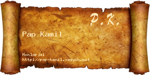 Pap Kamil névjegykártya