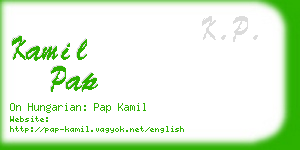 kamil pap business card